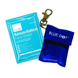 ArmorAid® CPR Resuscitation Face Shield In Blue Keyring Pouch